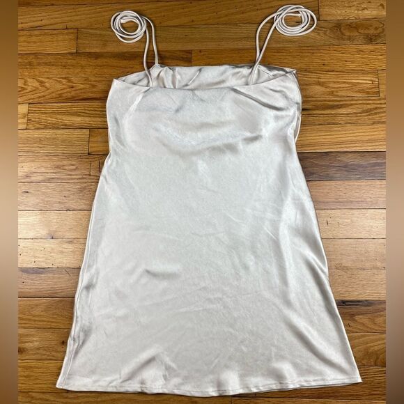 PRINCESS POLLY THE SILKY SLIP MINI DRESS CHAMPAGNE SIZE 6 - Picture 5 of 10